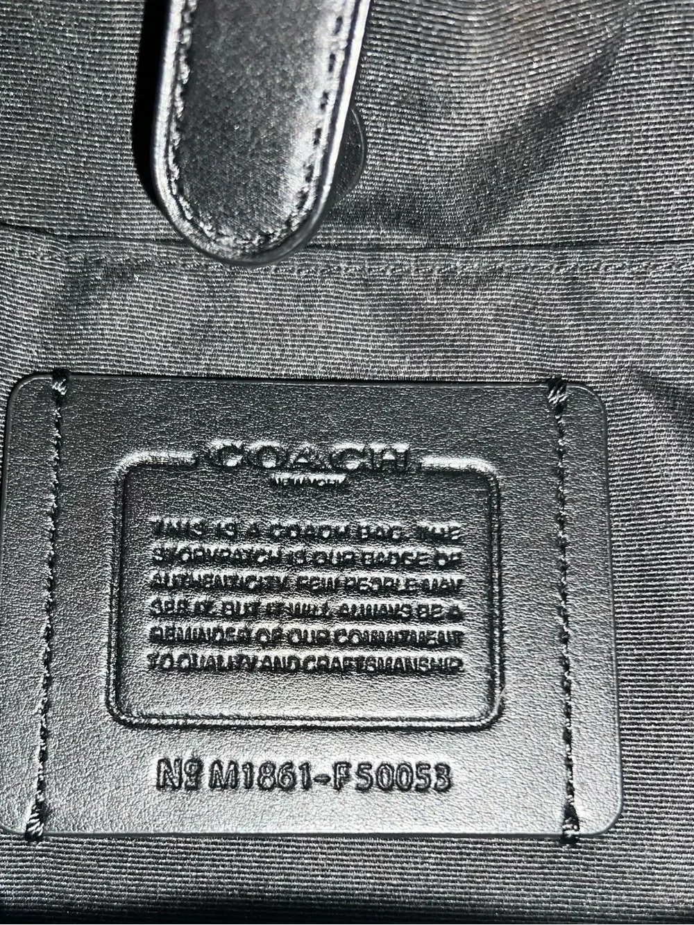 Coach Mens Hudson Backpack in Black Debossed Signature Leather